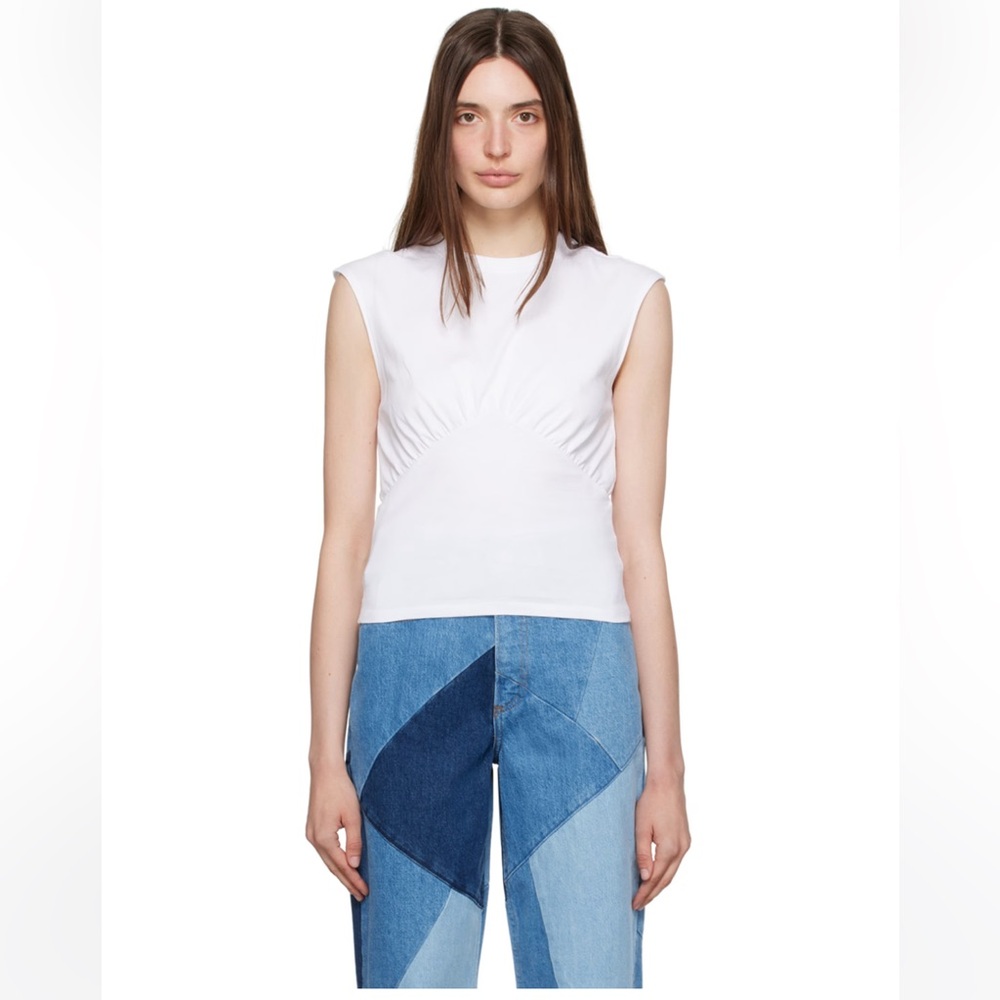 Frame Denim White Sleeveless Top